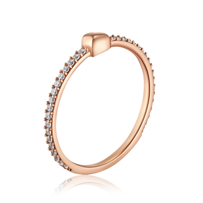 Золота каблучка з фіанітами. Артикул M-124-R/01/1