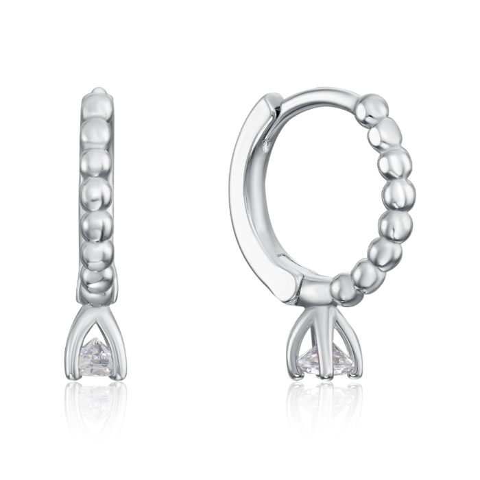 Срібні сережки-конго з фіанітом. Артикул ME13881A-E/12/1