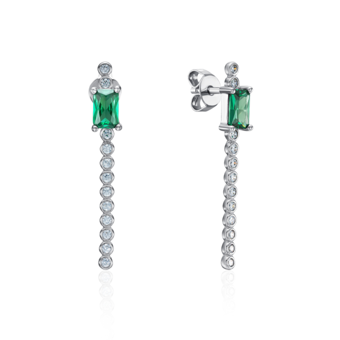 Серебряные серьги с фианитами. Артикул ME14072A-E/12/808
