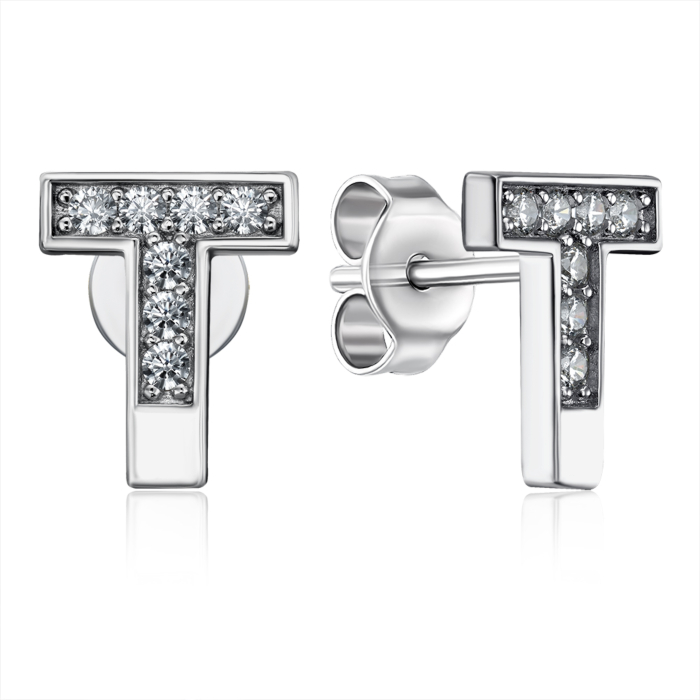 Срібні пусети з фіанітами. Артикул ME15314A-E/12/1