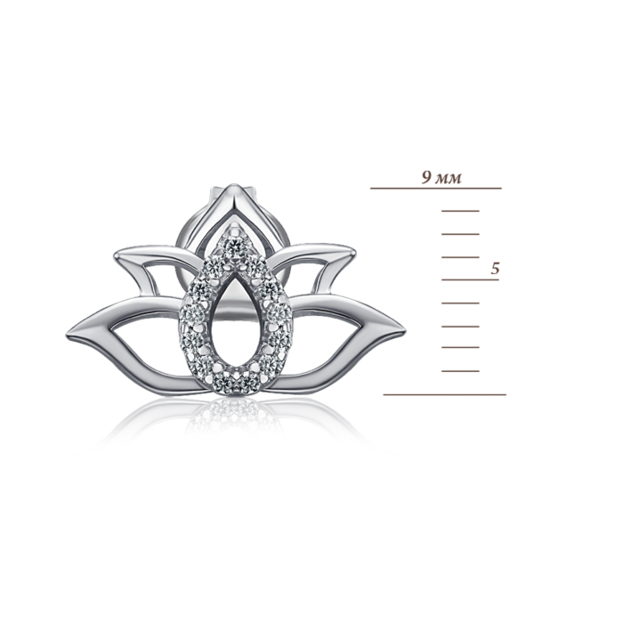 Срібні пусети з фіанітами. Артикул ME15361A-E/12/1