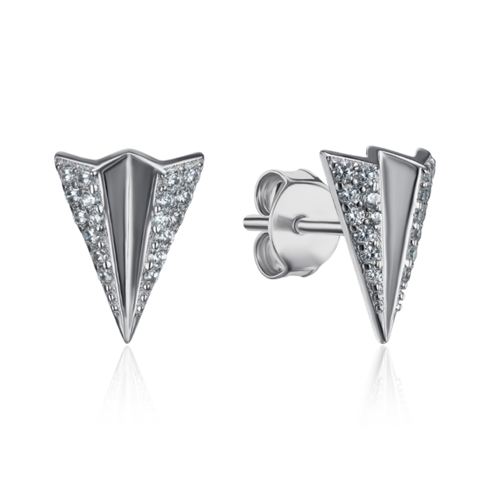 Срібні пусети з фіанітами. Артикул ME15413A-E/12/1506