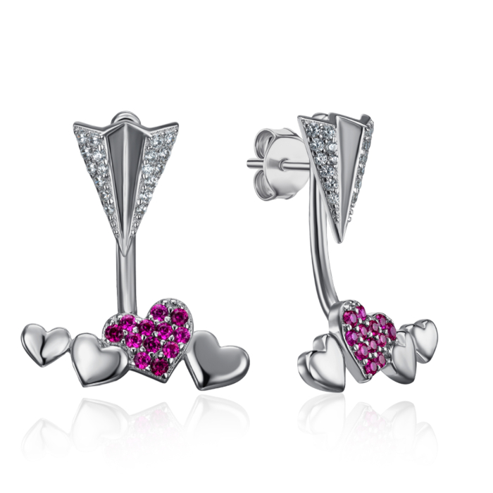 Срібні пусети з фіанітами. Артикул ME15413A-E/12/1506