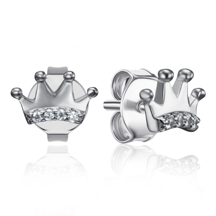 Срібні пусети з фіанітами. Артикул ME15433A-E/12/1