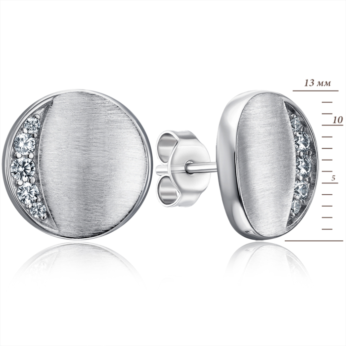 Срібні пусети з фіанітами. Артикул ME15446A-E/12/1