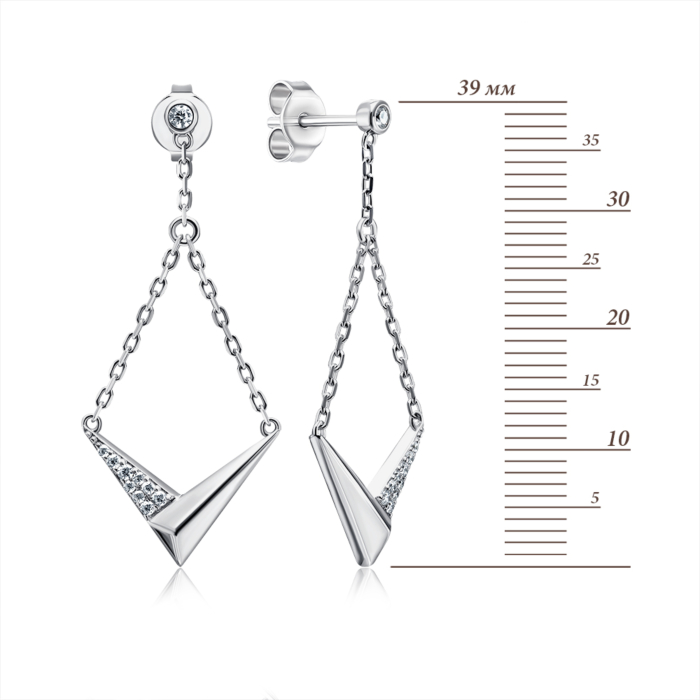 Срібні сережки з фіанітами. Артикул ME15459A-E/12/1