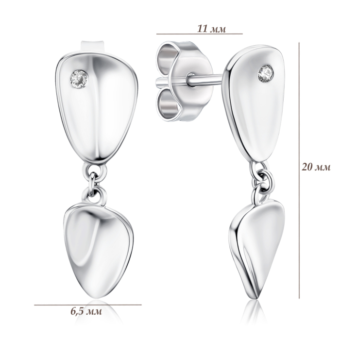 Срібні сережки з фіанітами ME15493A-E/12/1