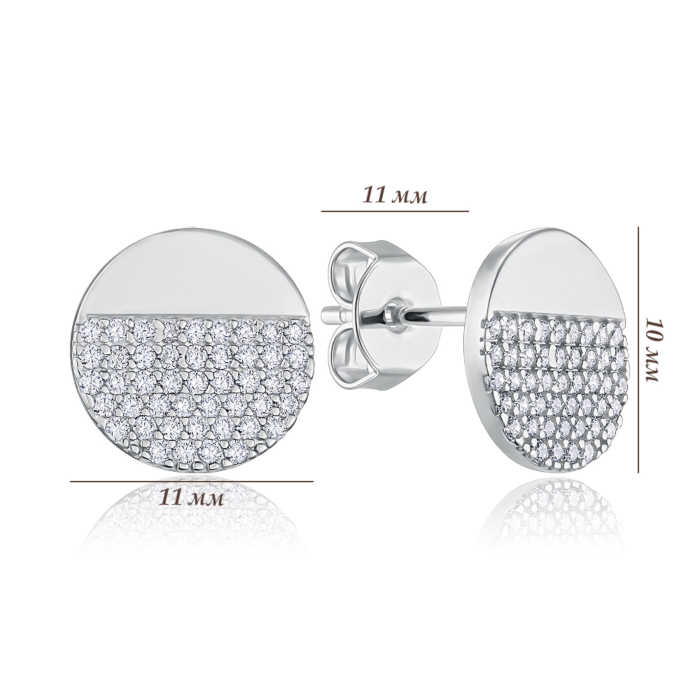 Срібні сережки з фіанітами. Артикул ME15517A-E/12/1