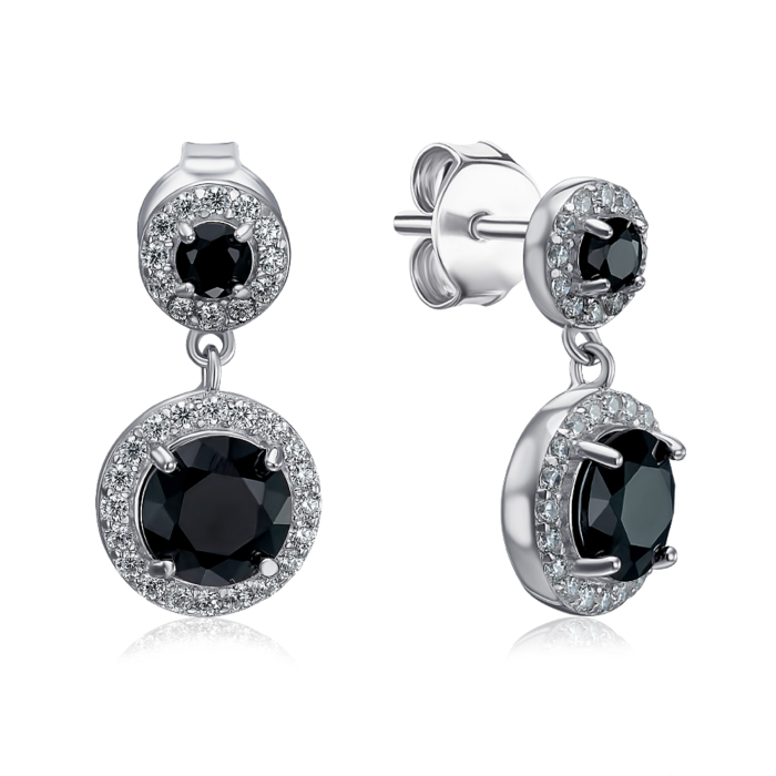 Срібні пусети з фіанітами. Артикул ME15537A-E/12/7