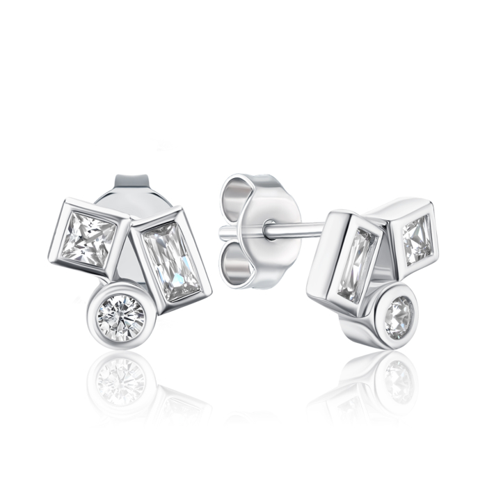 Серебряные серьги с фианитами ME15540A-E/12/1