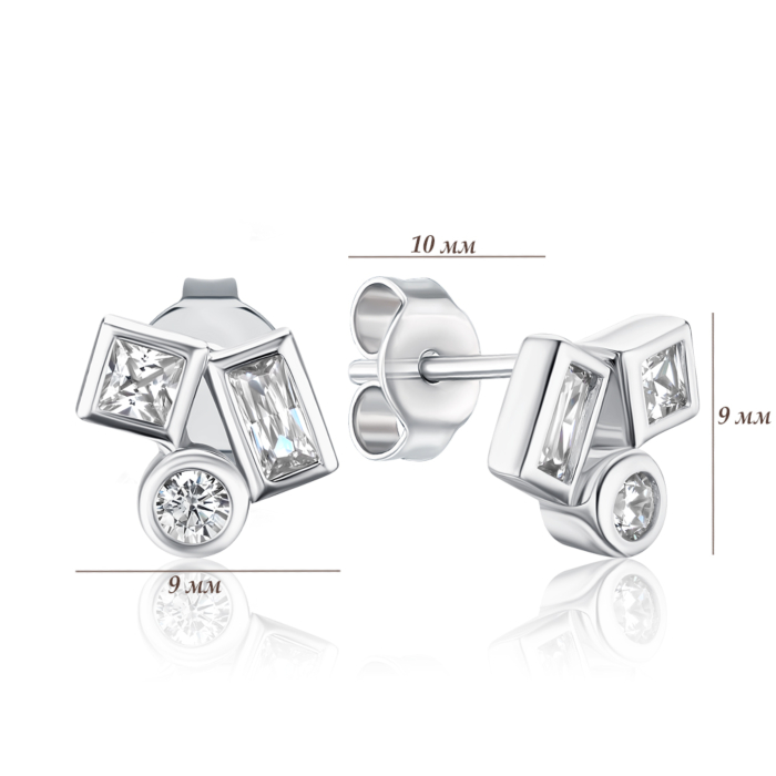 Серебряные серьги с фианитами ME15540A-E/12/1
