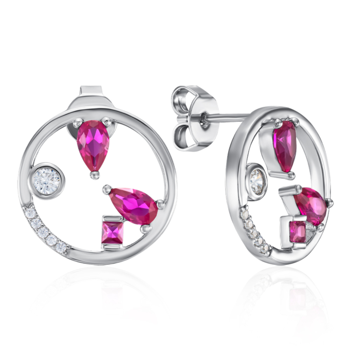 Срібні сережки з фіанітами. Артикул ME15906A-E/12/1506