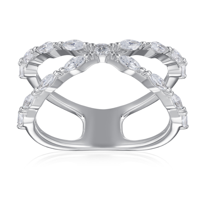 Серебряное кольцо с фианитами. Артикул ML13291A-R/12/1