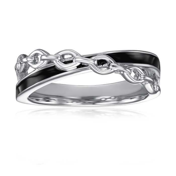 Срібна каблучка з емаллю. Артикул ML14300A-R/12/389