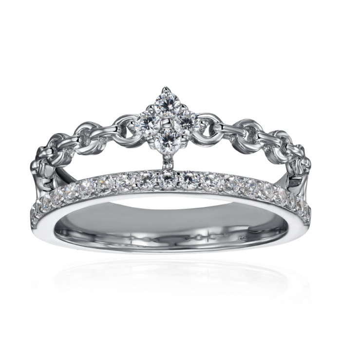 Серебряное кольцо с фианитами. Артикул ML14305A-R/12/1