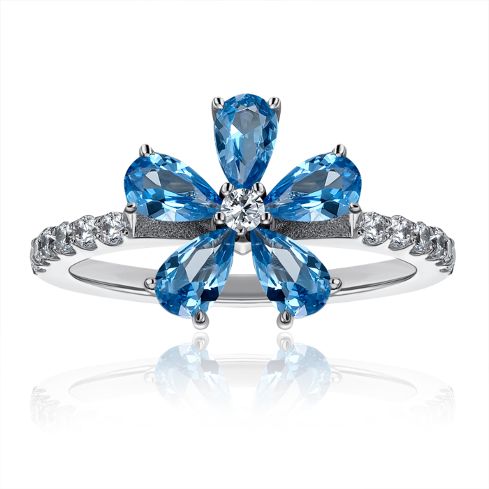 Срібна каблучка з фіанітами. Артикул ML14310A-R/12/1505