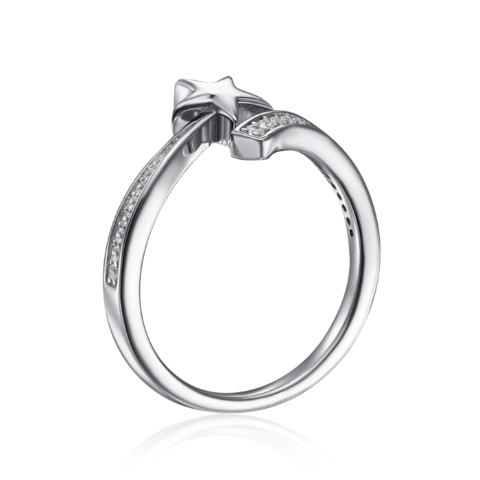 Срібна каблучка з фіанітами. Артикул ML14409A-R/12/1