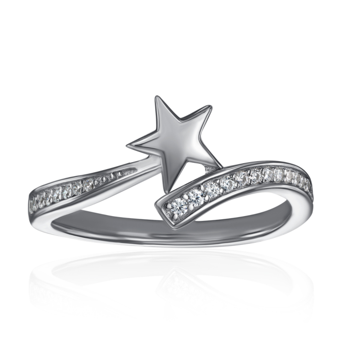 Срібна каблучка з фіанітами. Артикул ML14409A-R/12/1