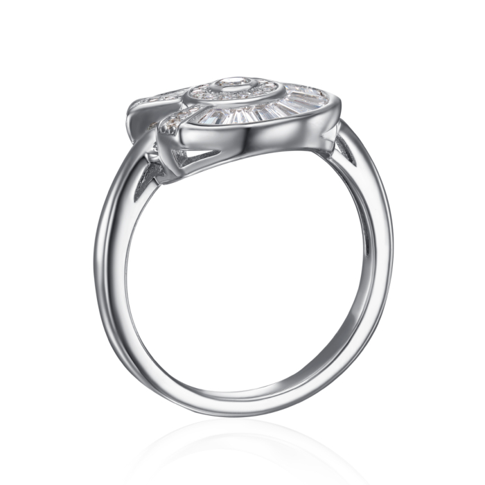 Срібна каблучка з фіанітами. Артикул ML14419A-R/12/1