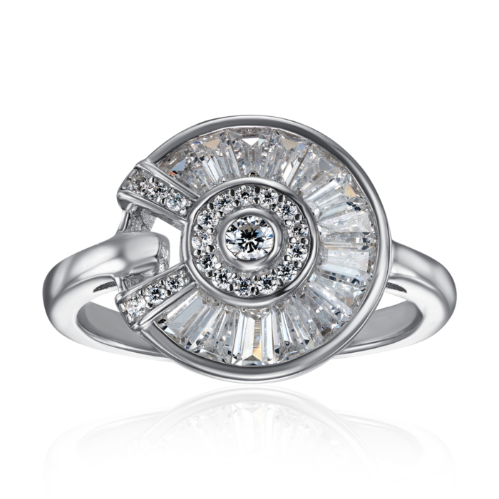 Срібна каблучка з фіанітами. Артикул ML14419A-R/12/1