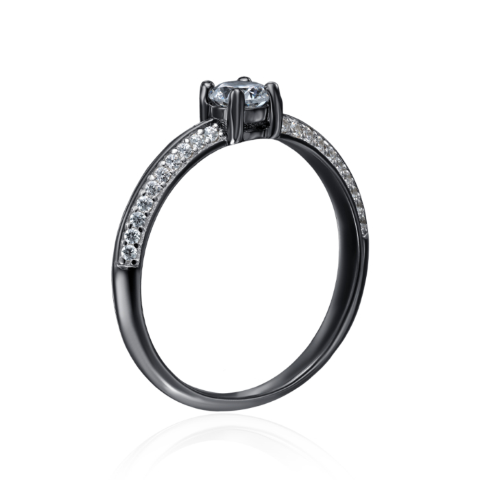 Срібна каблучка з фіанітами ML14450A-R/52/1