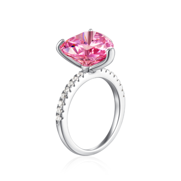 Срібна каблучка з фіанітами. Артикул MM120055-S-W-BF-R/12/1506