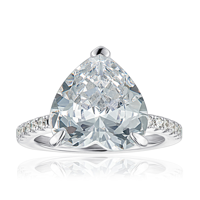 Серебряное кольцо с фианитами. Артикул MM120055-S-W-WH-R/12/1