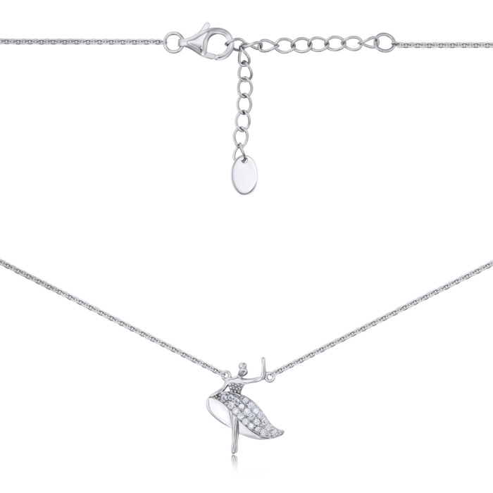 Серебряное колье с фианитами. Артикул MN10593AA-L/12/1
