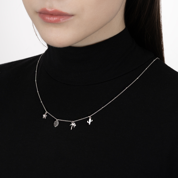 Серебряное колье с фианитами. Артикул MN12208AA-K/12/1