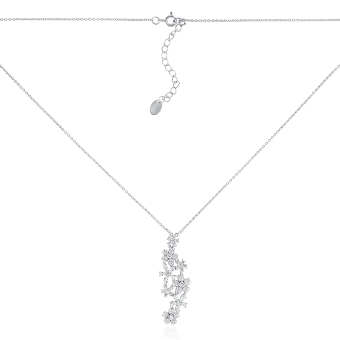 Серебряное колье с фианитами. Артикул MN12291AA-K/12/1