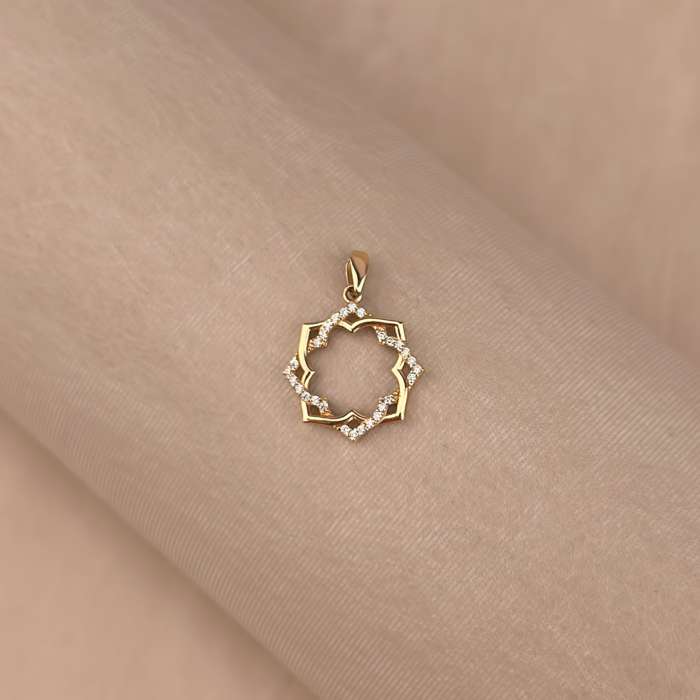 Золота підвіска з фіанітами P-863-P/01/1