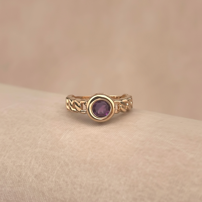Золотое кольцо с аметистом 530498/01/0/6050