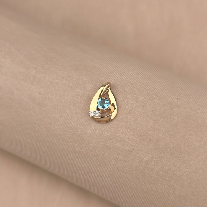 Золотая подвеска с топазом и фианитами 550143/01/1/5200