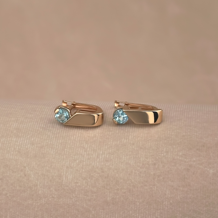 Золоті сережки з топазом Swiss 540327/01/0/5040