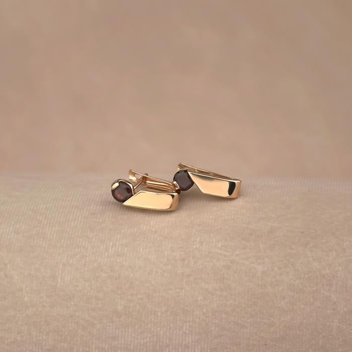 Золоті сережки з гранатом 540327/01/0/5025