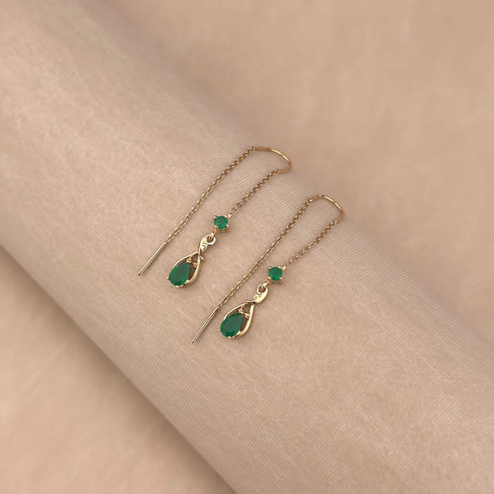 Золоті сережки з агатом 540315/01/0/16288