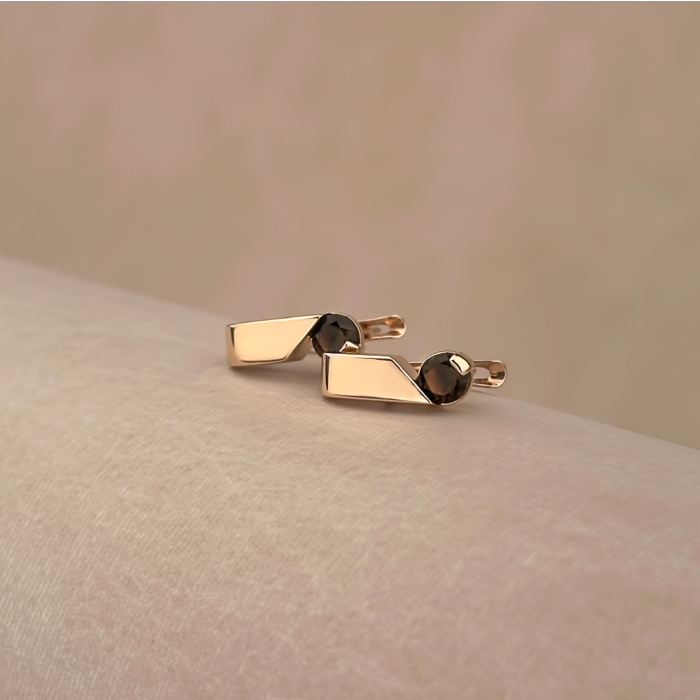 Золотые серьги с раухтопазом 540327/01/0/5135