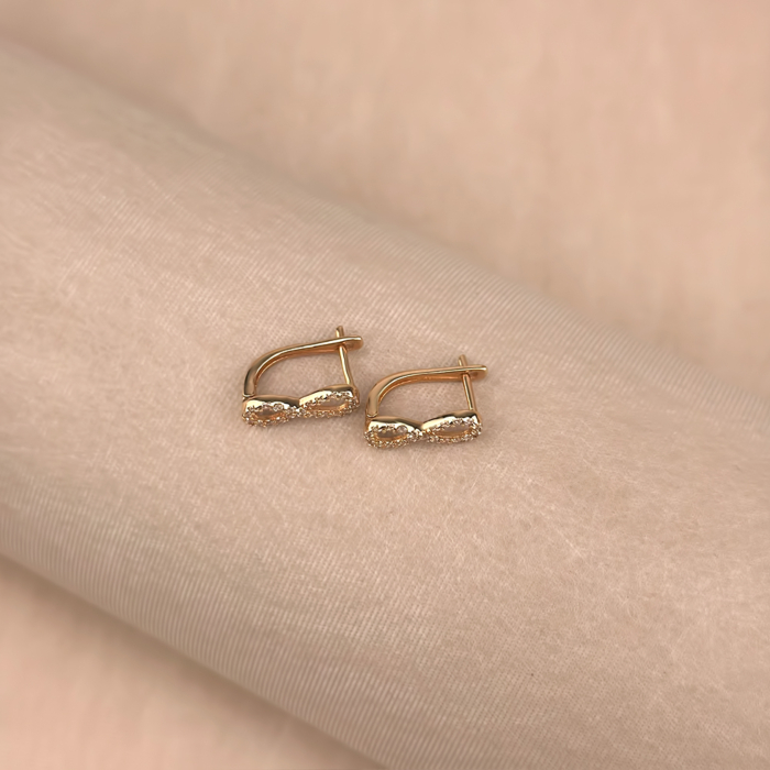 Золотые серьги с фианитами F-979-E/01/1