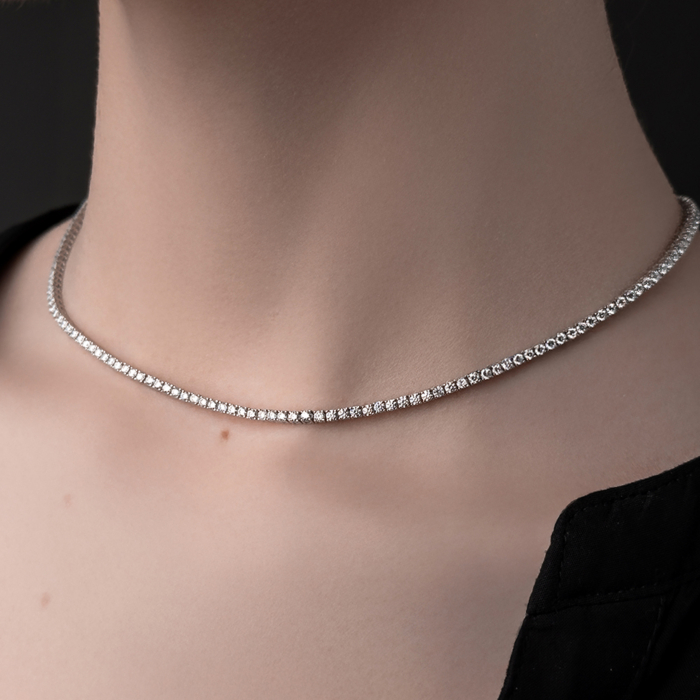 Золотое колье с экобриллиантами. Артикул 3003-L/02/1/11914