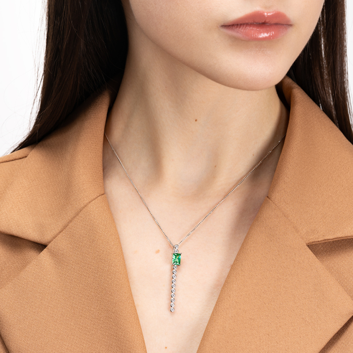 Срібна підвіска з фіанітами. Артикул MP13756A-P/12/808