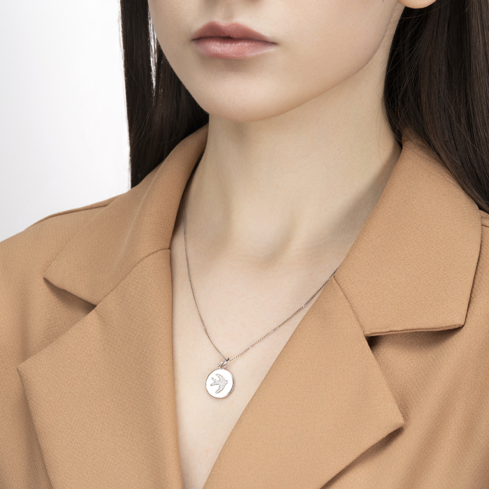 Срібна підвіска з фіанітами. Артикул MP14026A-P/12/1