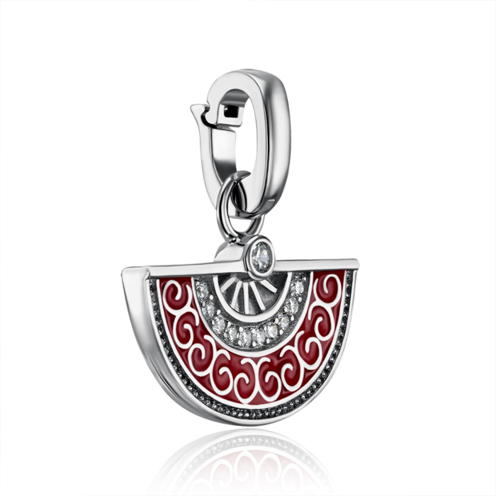 Срібна підвіска з емаллю та фіанітами. Артикул MP14349A-P/12/1715