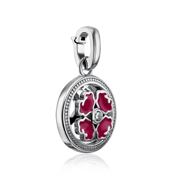 Срібна підвіска з фіанітом та емаллю. Артикул MP14365A-P/12/563