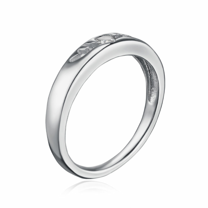 Срібна каблучка з фіанітом. Артикул MR00034-1-R/12/1