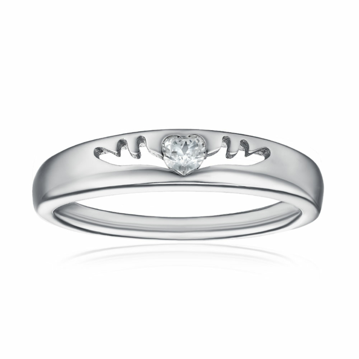 Срібна каблучка з фіанітом. Артикул MR00034-1-R/12/1