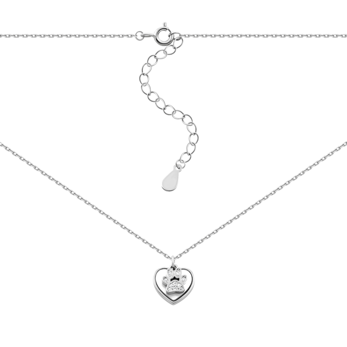 Серебряное колье с перламутром и фианитами. Артикул UG5N001305-1