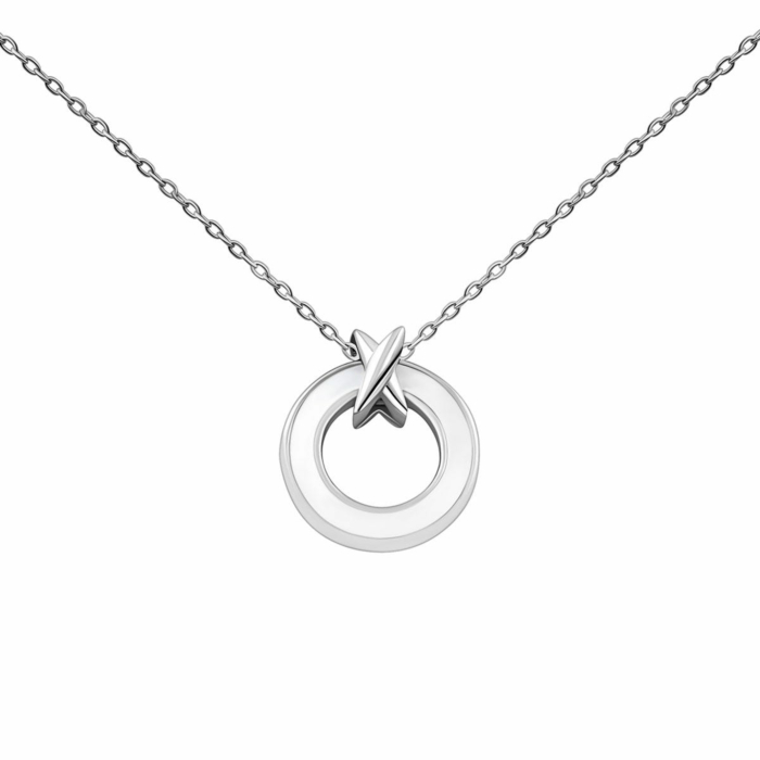 Срібне кольє з перламутром. Артикул UG5N002071