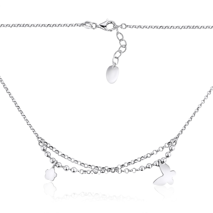 Срібне кольє без вставки. Артикул NC3373-K/12