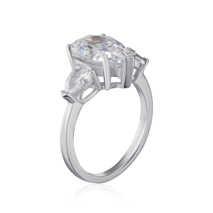 Серебряное кольцо с фианитами. Артикул NE120281-S-W-WH-R/12/1