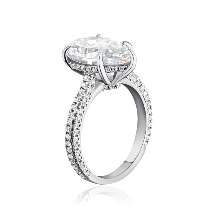 Серебряное кольцо с фианитами. Артикул NE120291-S-W-WH-R/12/1